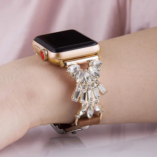 Miniatura 2 de VIQIV Bling Jewelry - Pulsera compatible con Apple Watch Ultra de 1.496 pulgadas, 1.575 pulgadas, 1.614 pulgadas, 1.654 pulgadas, 1.732 pulgadas