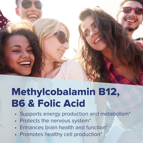 Miniatura 5 de Superior Source No Shot Vitamina B-12 Metilcobalamina 10000 mcg, B-6 y ácido fólico 1200 mcg - Apoya la salud del cerebro y el corazón - Ayuda a
