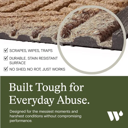 Miniatura 4 de WaterHog Squares - Tapete absorbente para puerta delantera, para interiores y exteriores, con parte trasera de goma antideslizante, atrapador