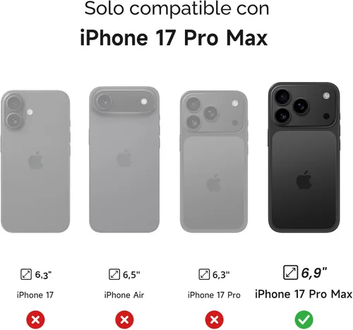 Miniatura 2 de SURITCH - Funda para iPhone 17 Pro Max con cubierta de control de cámara, cubierta para cámara y soporte ajustable, compatible con MagSafe, a prueba