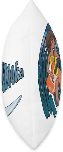 Miniatura 2 de Big Blue Bazooka Surfer Girl - Almohada (16 x 16 pulgadas), multicolor