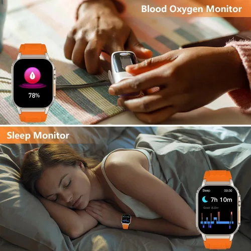 Miniatura 6 de Reloj inteligente para hombres y mujeres (marcación/respuesta de llamadas), rastreador de actividad con monitor de frecuencia cardíaca/sueño, 100