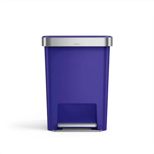 Miniatura 8 de Simplehuman Bote de basura con pedal híbrido, de 45 litros / 12 galones, rectangular para cocina, con base ancha y estable con pedal de acero