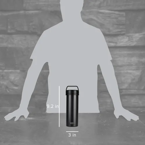 Miniatura 2 de ESPRO P0 Cafetera de prensa francesa ultraligera para viajes, acero inoxidable aislado al vacío, 16 onzas, negro meteorito mate Meteorito negro mate