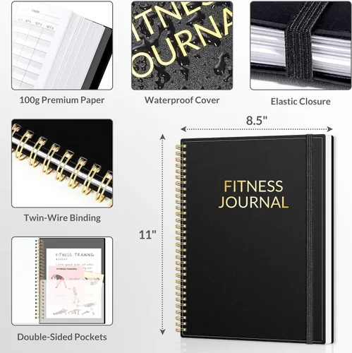 Miniatura 6 de Diario de Fitness y Planificador de Entrenamiento para Mujeres y Hombres, A4 (21.6 cm x 27.9 cm) Diario de Entrenamiento y Libro de Planificación