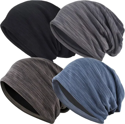 Miniatura 13 de EINSKEY Gorro ligero holgado para hombres y mujeres, gorro de algodón fino de gran tamaño, gorro de quimioterapia, gorro para dormir nocturno