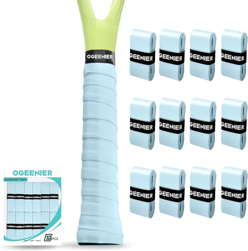 Miniatura 13 de OGEENIER Tennis Racket Grip Tape, 3, 6, 12 Pack Tennis Overgrip Tape, Absorbent and Anti-Slip, Precut Soft Racquet Wrap Grips Tape for Pickleball