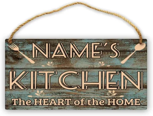 Miniatura 19 de Letrero de cocina de madera personalizado con sazonado con amor, accesorios de cocina, decoración de pared, regalos