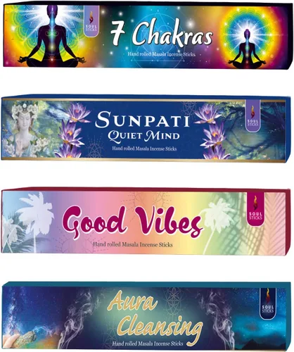 Miniatura 15 de Soul Sticks Varillas de incienso enrolladas a mano variedad 4 paquetes 100% incienso natural masala orgánico fragancia para el hogar Agarbatti