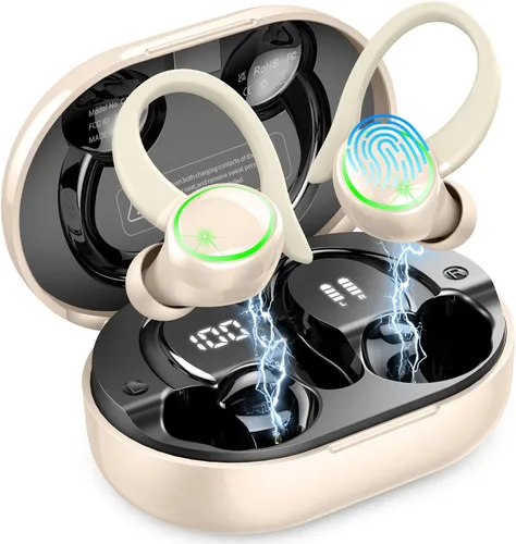 Miniatura 10 de Matast Auriculares inalámbricos, auriculares Bluetooth deportivos, auriculares de fitness bajo para gimnasio, correr, auriculares impermeables IP7