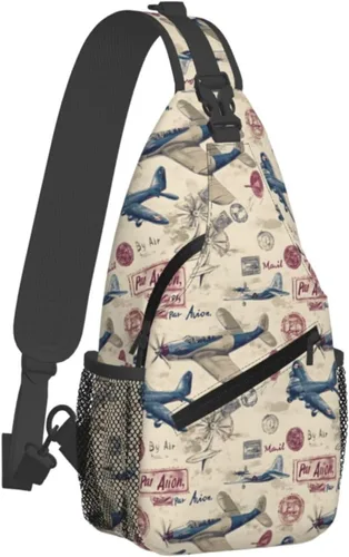 Small Crossbody Bags for Women Men - Vintage Fighter Print Adjustable Shoulder Bag Fanny Packs Belt Sling Bag Crossbody Purses Backpack for Travel