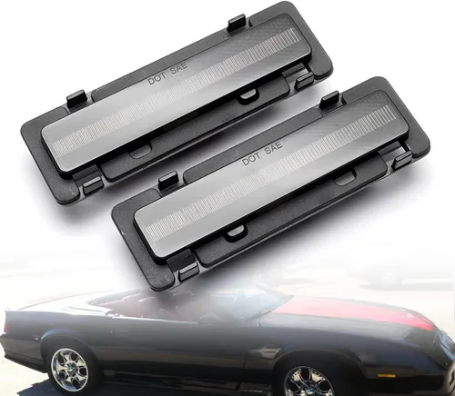 Miniatura 2 de Carcasas de luz de marcador lateral frontal compatibles con Chevy Camaro Euro 82-92 lente ahumada parachoques delantero señal lateral de señal