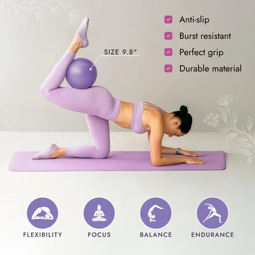 Miniatura 5 de TTolbi 10-Piece Pilates Kit for Beginners with Video Tutorials Pilates Ring and Ball Set for Women, 4 Fabric Resistance Bands, Yoga Strap