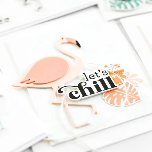 Miniatura 2 de Flock Star Flamingo de Julie Ebersole, Essentials by Ellen Stamp & Die Combo, diseño de tarjeta interactiva, sentimientos humorísticos