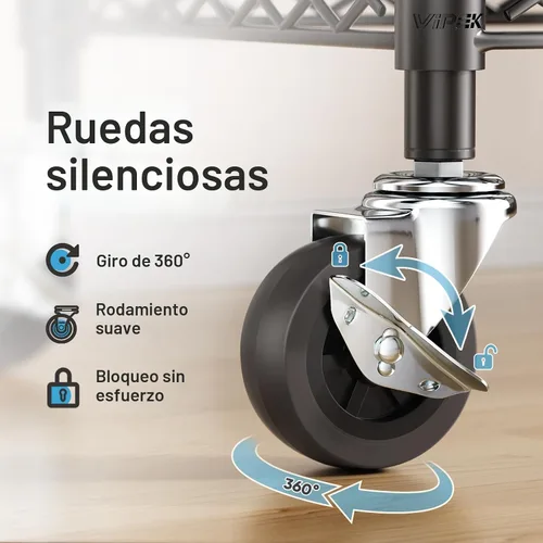 Miniatura 3 de VIPEK R2 Plus - Perchero resistente con 3 niveles de alambre ajustable con varillas dobles y ganchos laterales, estante de almacenamiento Negro