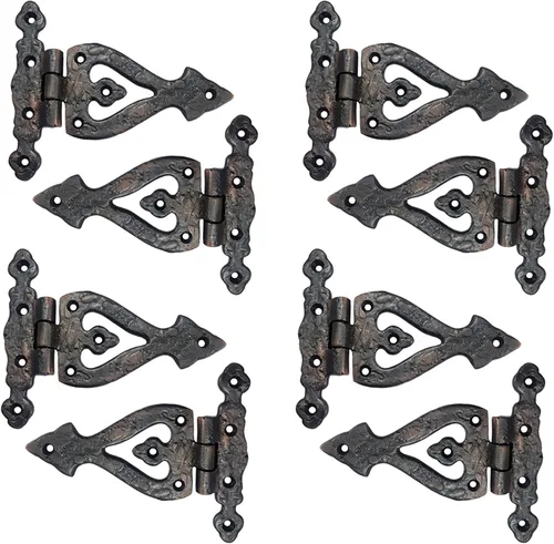Miniatura 17 de Adonai Hardware Alleluia - Bisagras delanteras de hierro fundido antiguo (3.2 pulgadas x 10 unidades, negro mate) para puertas de granero, puertas