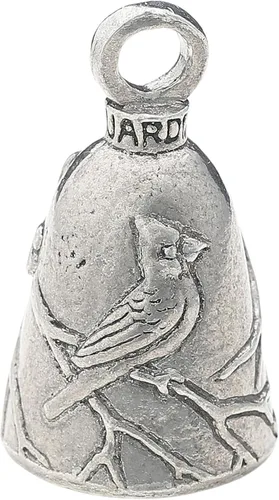 Guardian Bell Campana de la buena suerte Cardinal con llavero y bolsa de regalo de terciopelo negro | Campana de motocicleta | Peltre sin plomo |