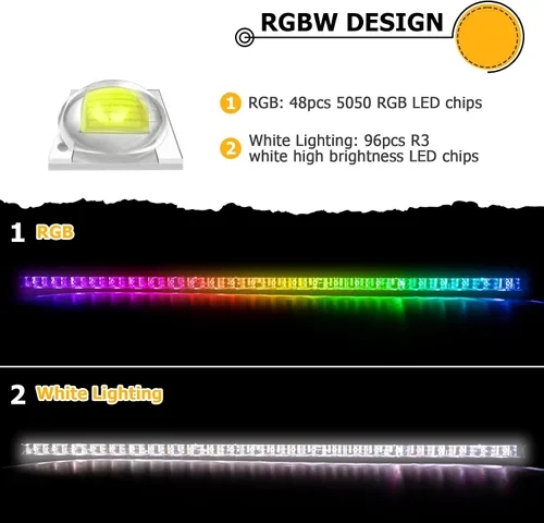 Miniatura 2 de WeiSen - Kit de barra de luz LED RGBW de 50 pulgadas y 288 W, compatible con Can Am Maverick X3 Max 2017-2025 Kit de arnés de cableado, soporte