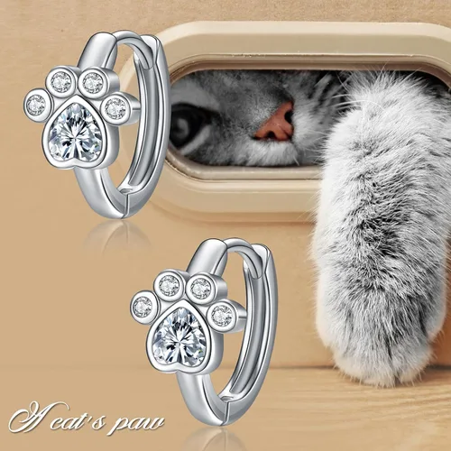 Miniatura 5 de Aretes de plata de ley 925 para mujer, aretes hipoalergénicos, Plata de ley, Circonia cúbica