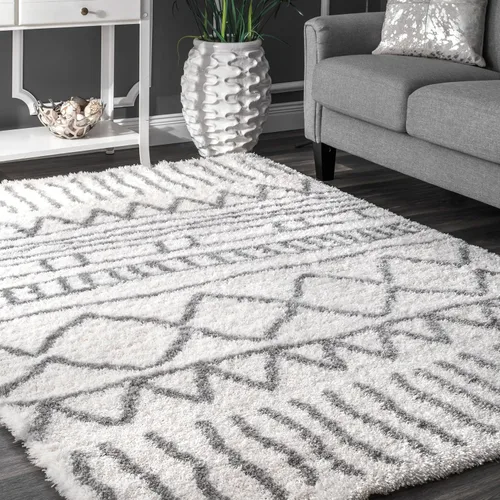Miniatura 9 de nuLOOM Renata - Alfombra marroquí de pelo, 3 x 5, color gris