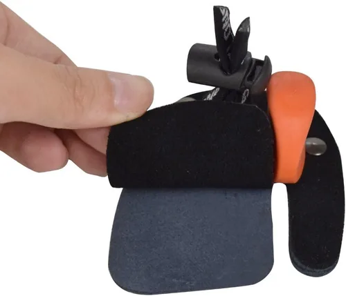 Miniatura 6 de Lengüetas de tiro con arco para dedos y protección de piel de vaca para arco recurvo para diestros