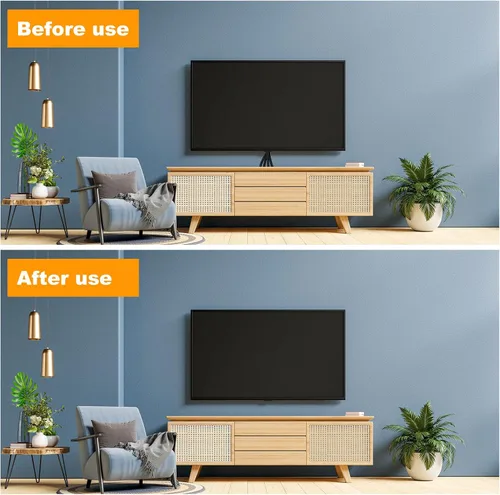 Miniatura 5 de Ocultador de cable de TV para televisores montados en pared, el kit incluye 4 agujeros pasantes y 1 accesorio para taladro de sierra, fácil