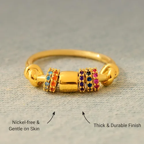 Miniatura 4 de STORYJEWELLERY Anillo de Girar, Anillos de Ansiedad para Mujeres, Anillo Giratorio, Anillos Silenciosos de Girar para el Estrés de la Ansiedad