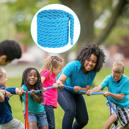 Miniatura 6 de NEBURORA Cuerda de tira y afloja de 20 pies para adultos, juegos al aire libre, día de campo, reunión familiar, verano, patio trasero, césped, Azul