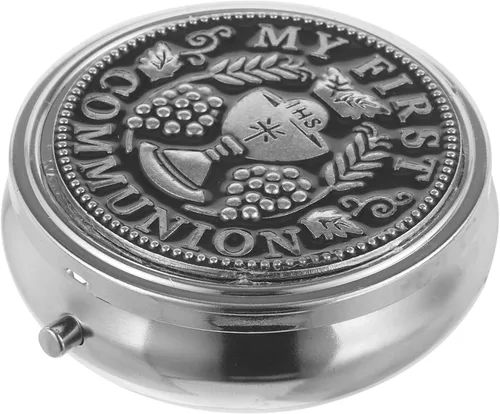 Miniatura 5 de BESPORTBLE Caja de recuerdo católico, caja de regalo de rosario, caja de metal, rosario sagrado rosario, collar de aleación de zinc, caja