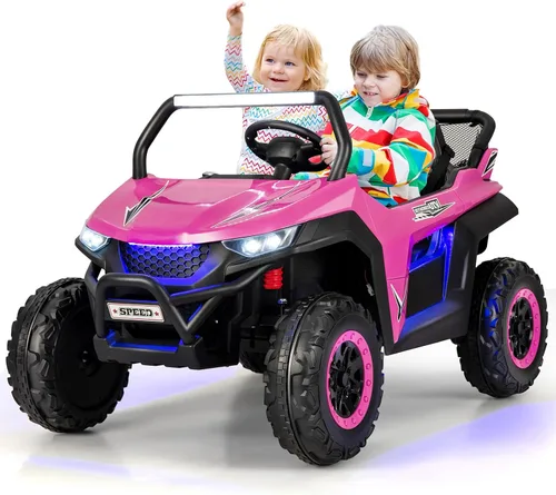 Miniatura 10 de HONEY JOY Auto de 2 plazas, 12 V, batería de 12 V, con control remoto, suspensión de resorte, velocidad alta/baja, almacenamiento, música, USB, Negro