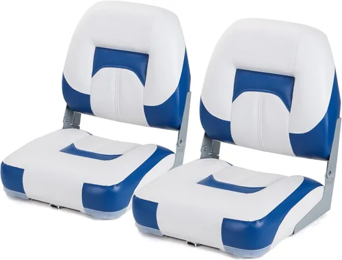Miniatura 13 de Premium Marine - Un par de asientos plegables para barco con respaldo bajo/respaldo alto, asientos marinos de pesca con tornillos de acero inoxidable