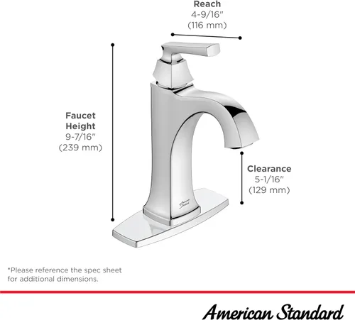 Miniatura 5 de American Standard 7426101.243 Belmeade - Grifo de baño monomando, 1.2 GPM, negro mate