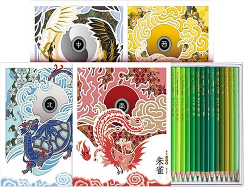 Juego de 100 lápices de colores Phoenix, estilo oriental tradicional, lápiz de colores al óleo, núcleo suave de alta calidad, caja de regalo de arte