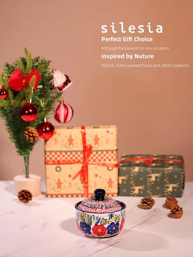 Miniatura 7 de silesia Azucarero hecho a mano con tapa y cuchara, tarro de azúcar de cerámica pintado a mano de 10 onzas para cocina en caja de regalo, decoración