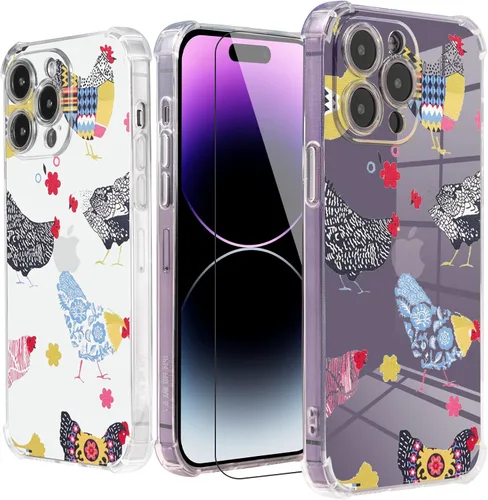 Miniatura 34 de Roemary Buffertech - Funda protectora para iPhone 13 Pro Max con diseño Golden Retriever, diseño de arcoíris con protector de pantalla