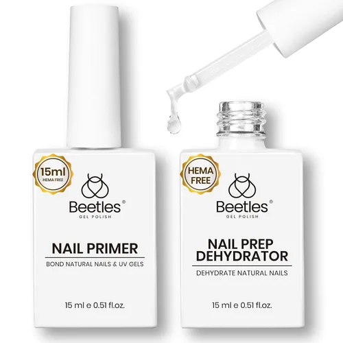 Miniatura 10 de Beetles 2 Piezas Juego de Base y Capa Superior de Gel Libre de Hema Sin Limpieza, Fórmula Suave Mejorada Capa Superior Brillante Esmalte de Uñas