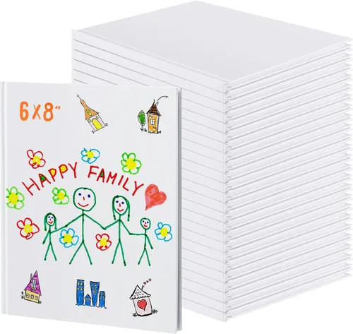 Henoyso 50 libros blancos de tapa dura en blanco para que los niños escriban historias, 40 páginas de 6 x 8 pulgadas, cuaderno de bocetos en blanco