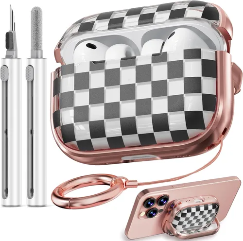 Miniatura 36 de Inesore Funda para AirPods Pro 3 2025 con cerradura, funda transparente floral para mujeres, compatible con Apple Airpods Pro de 3ª