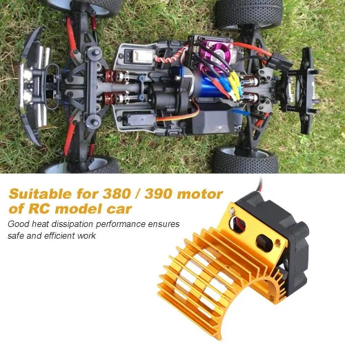 Miniatura 3 de Disipador de calor de motor RC, ventilador de refrigeración mejorado para autos RC eléctricos a escala 1/10, 380 390 motores, pieza de actualización
