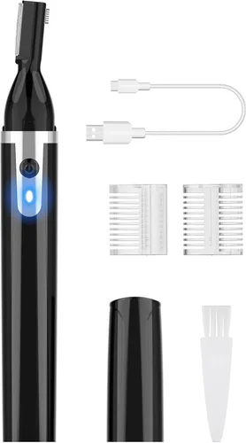 Recortadora de cejas eléctrica para hombres, afeitadora de pelo facial recargable, sin dolor, recortadora de detalles con hoja enjuagable para cara,