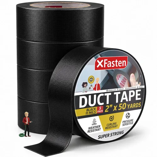 Miniatura 18 de XFasten Cinta adhesiva superfuerte, color blanco, 24.9 x 90.6 ft, cinta adhesiva impermeable para uso al aire libre, interior, escuela e industrial