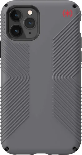 Miniatura 2 de Speck Productos Presidio2 Grip - Funda compatible con iPhone 11 Pro, gris grafito/gris catedral/negro/rojo sangre