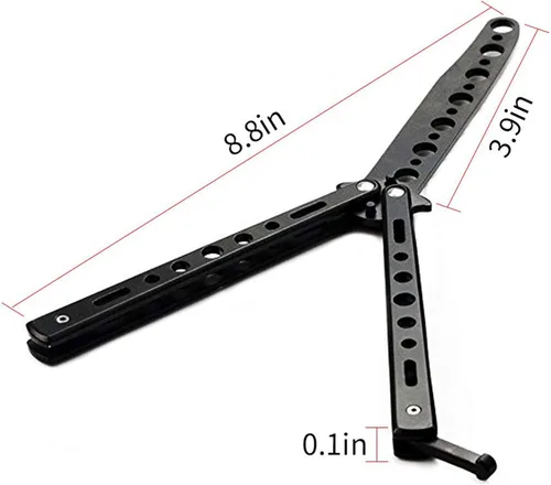 Miniatura 2 de Cuchillo de mariposa, paquete de 2 cuchillos de práctica de entrenamiento de artes marciales espadas de acero de metal plegable cuchillo