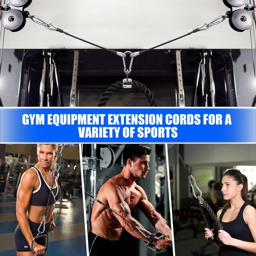 Miniatura 6 de TOBWOLF Gym Cable Extension, Fitness Extension Rope Attachment Compatible with Home Gym Accessories Thick 0.2", Replacement Gym Cable Machine