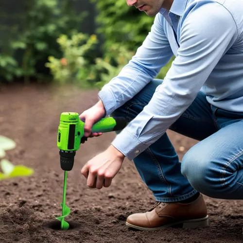 Miniatura 6 de Broca de taladro para plantar, broca en espiral de longitud extendida de 1.6 x 16.5 pulgadas, para bombillas, flores y plantas de cama, se adapta a
