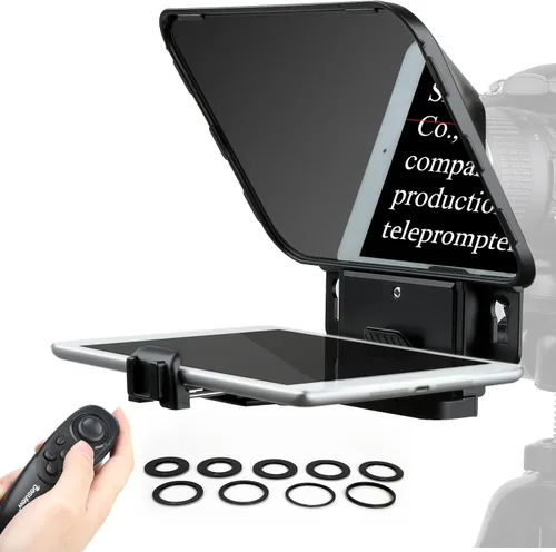 Desview T3 Teleprompter portátil para cámara y teléfono inteligente, indicador de tableta para iPad de hasta 10 pulgadas, vidrio divisor de haz
