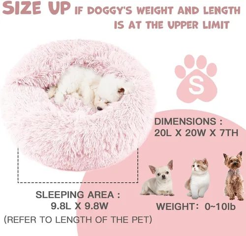 Miniatura 9 de Himax Camas para perros y gatos pequeños, cómodas camas para perros con manta adjunta, cama calmante antiansiedad esponjosa lavable