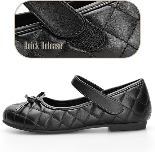 Miniatura 2 de Zapatos planos para niñas elegantes zapatos de vestir Mary Jane de cuero sintético para niños grandes y pequeños, perfectos para fiestas, bodas