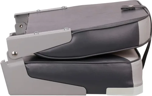 Miniatura 5 de XGEAR Asiento de barco de lujo con respaldo bajo/alto, asiento plegable para barco de pesca C-Bajo Espalda-Blanco/Carbón