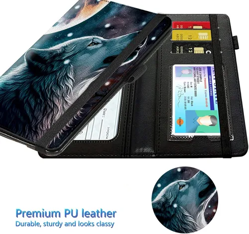 Miniatura 115 de Funda para chequera para hombres y mujeres, cartera de cuero RFID con ranuras para tarjetas de crédito, soporte de cheques duplicados personales